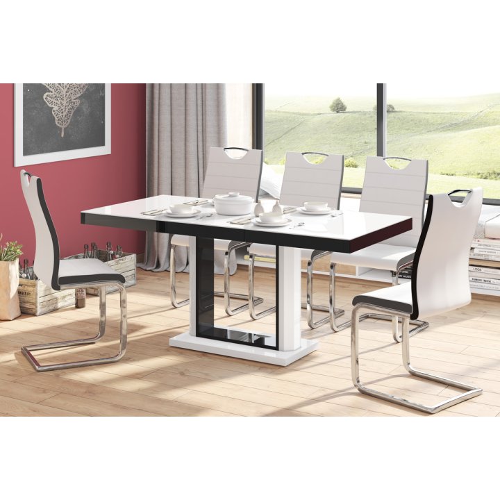 Stół Quadro 120 Marble White Hg+Biały Super Print (Hg/Mat)